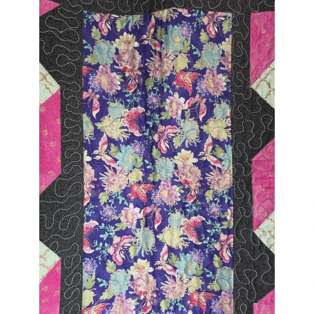 Quilt Boho Table Runner Multicolor Bohemian Wall Art Craft Handmade